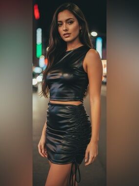 Black Ruched Skirt